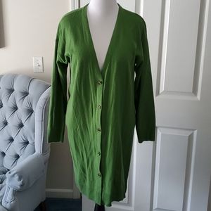 Ann Taylor Long Green Duster EUC